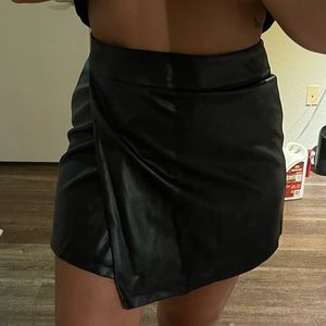 Black leather skirt